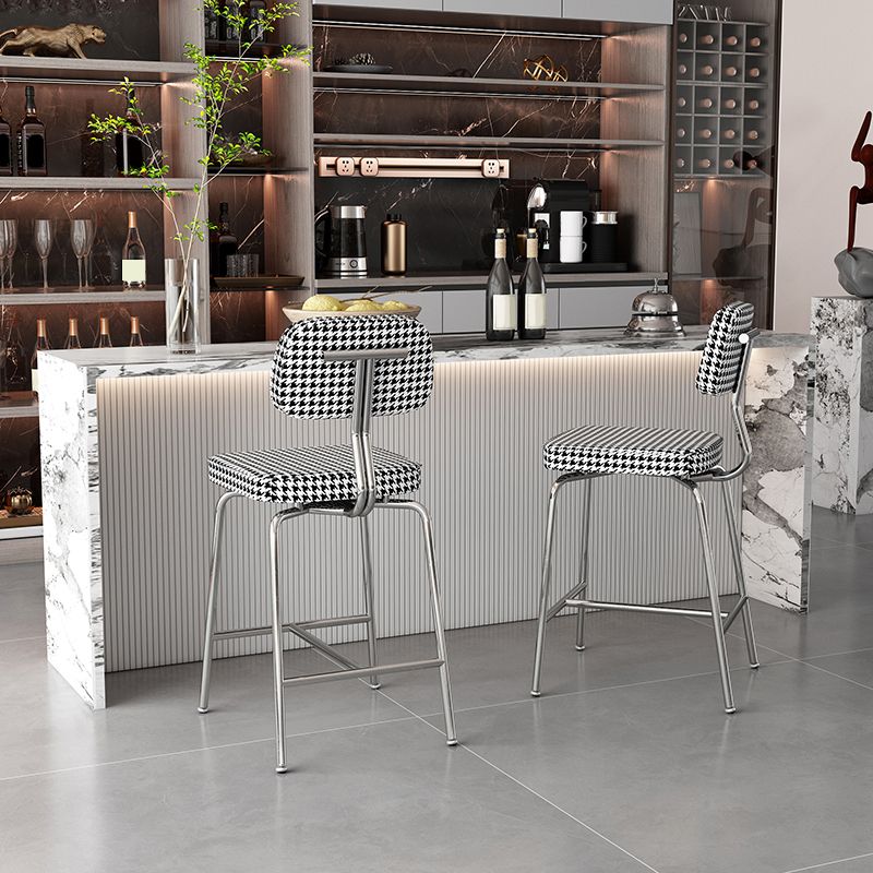 Modern Style Bar Stool Leather Backrest Bar Stools for Dining Room