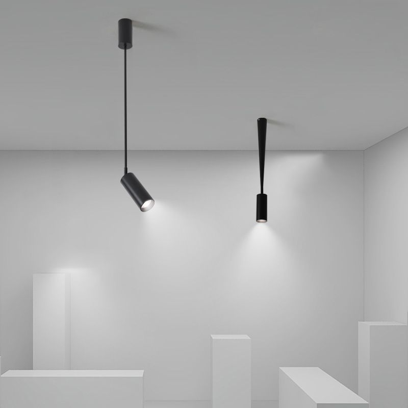 Iluminación cilíndrica del pasillo LED METAL LED Minimalista Pantnight en negro