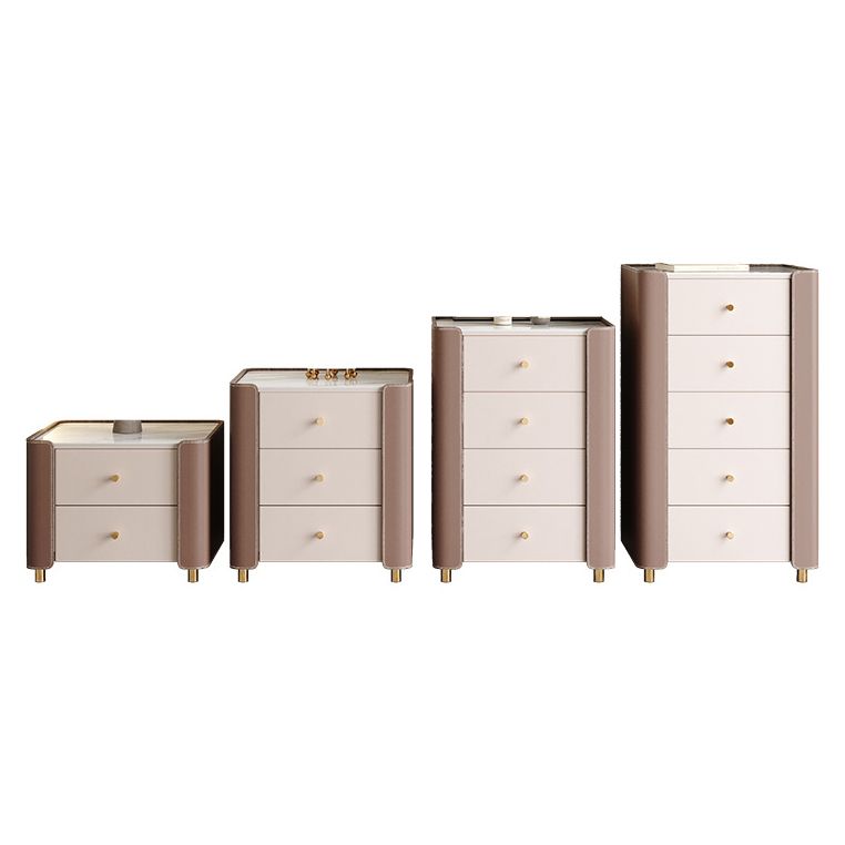 Contemporary Glam Storage Chest Stone Storage Chest Dresser for Bedroom