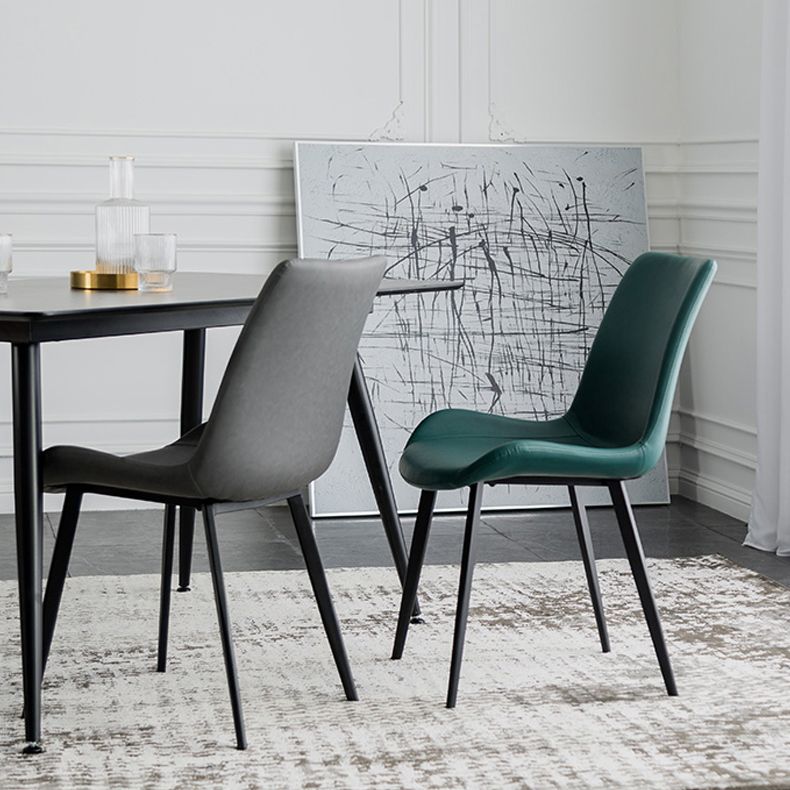 Sillas de comedor estilo moderno Sillas auxiliares de cocina sin brazos con patas de metal