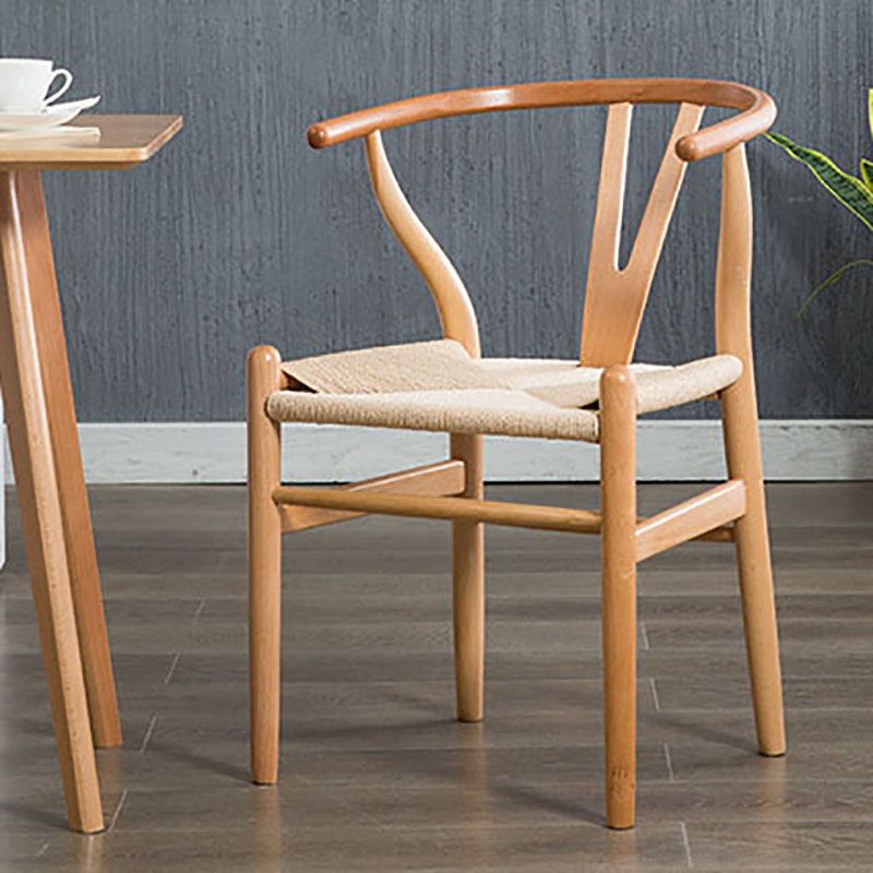 Silla de comedor natural tapizada contemporánea Wishbone Home Chair