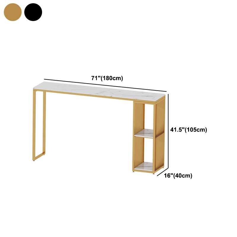 Industrial 1/3 Pieces Bar Table Set Rectangle Stone Counter Table for Living Room