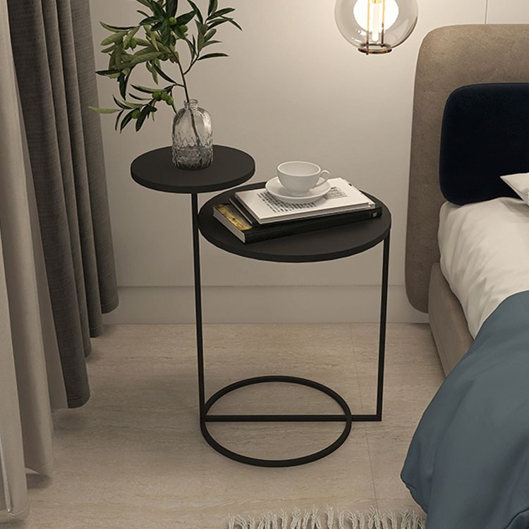 Contemporary Metal Accent Table Nightstand 21.65" Tall Bed Nightstand