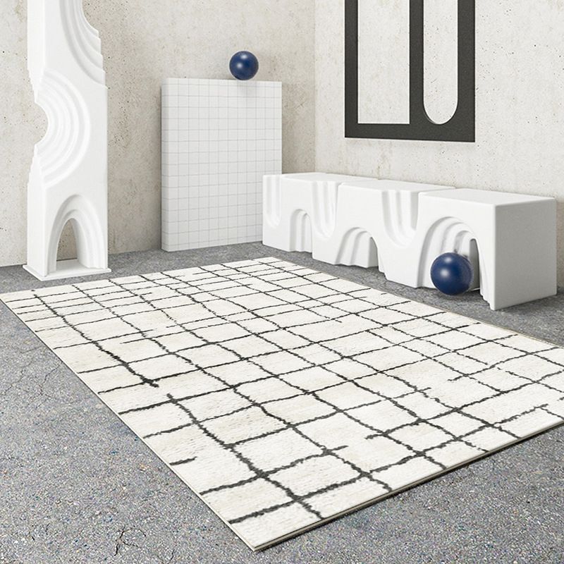 Modern Style Line Drawing Rug Polyester Area Rug Stain Resistant Rug for Home Decor