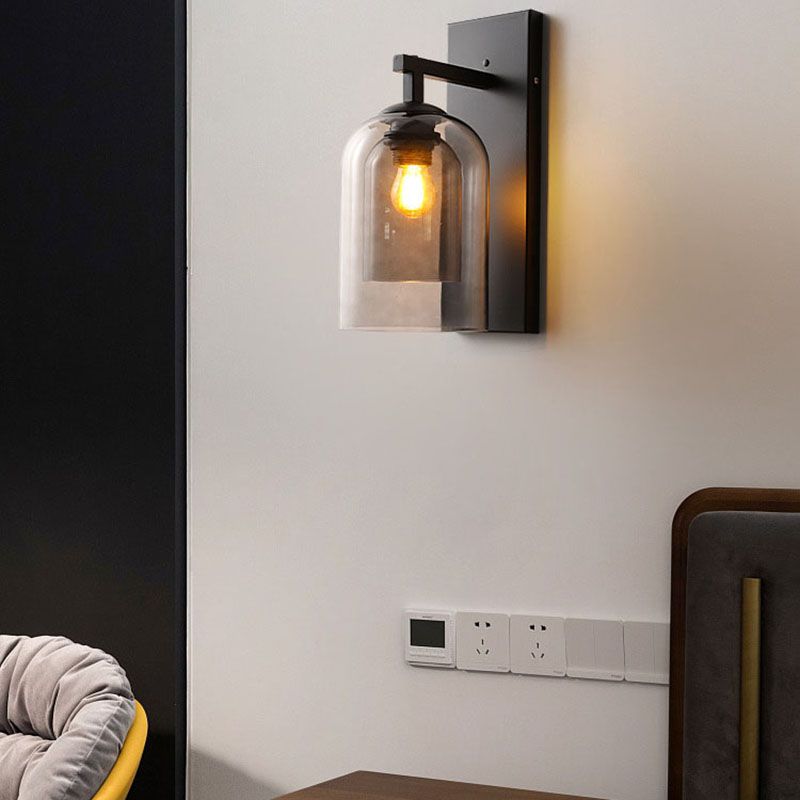 Lámpara de pared sombreada de estilo nórdico luminoso de pared de la pared del dormitorio del dormitorio