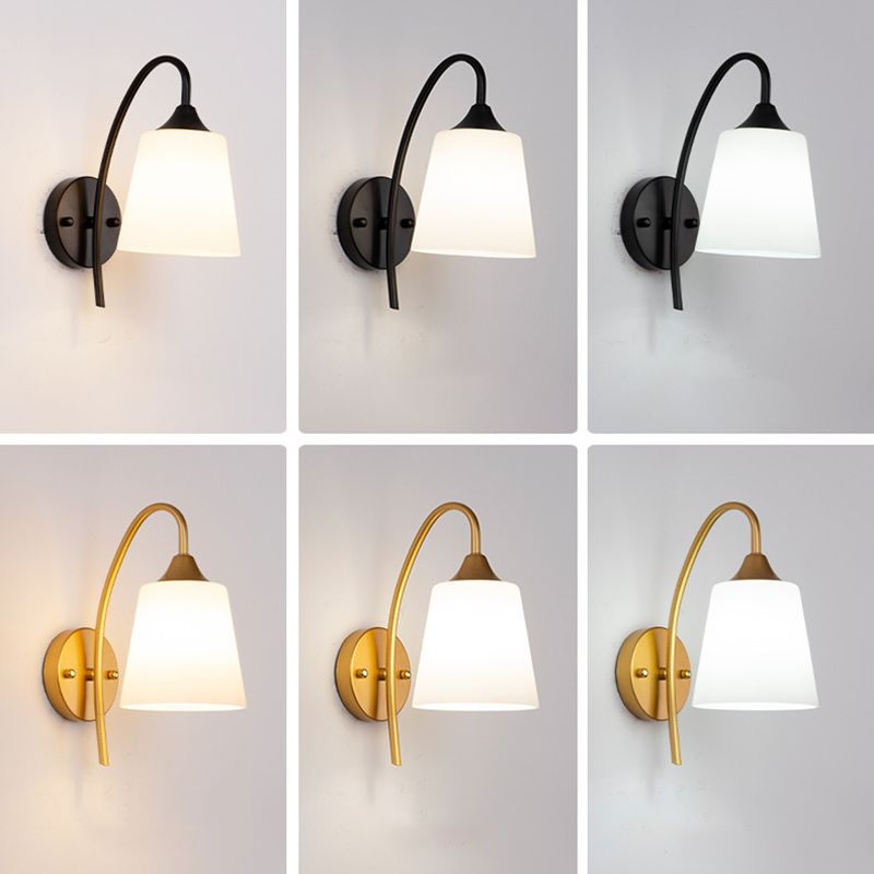 Bedroom Nordic Sconce Light Fixtures 1 Bulb Glass Wall Mounted Lighting
