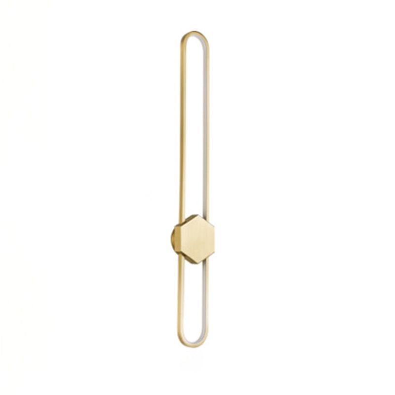Metal Oval Shape Wall Light Modern Style 1 Light Wall Mount Fixture