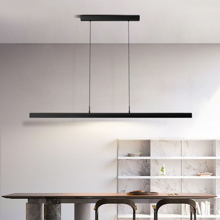 Modern Lighting Chandelier Linear Island Lighting Chandelier Lamp in Black