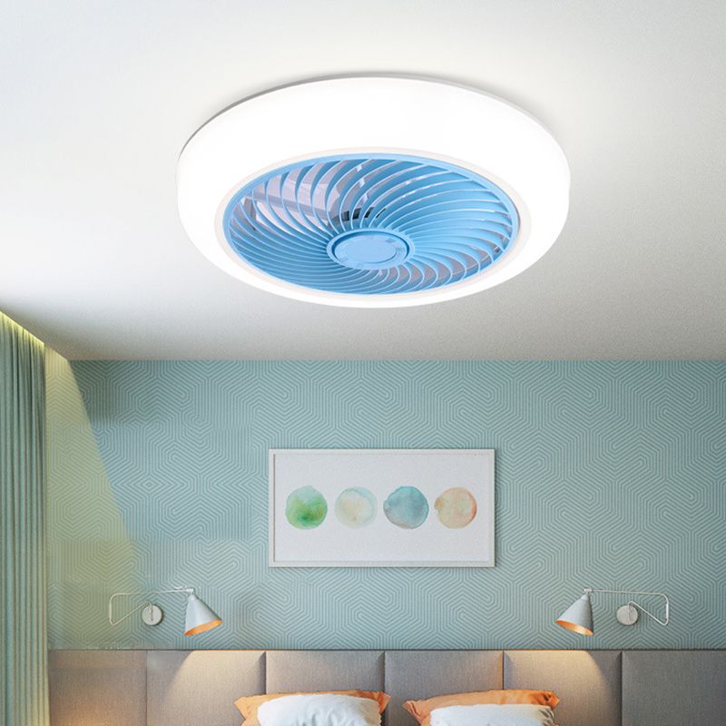 Ventola rotonda a filo leggero moderno moderno camera da letto acrilica a vento a led semifulto luce