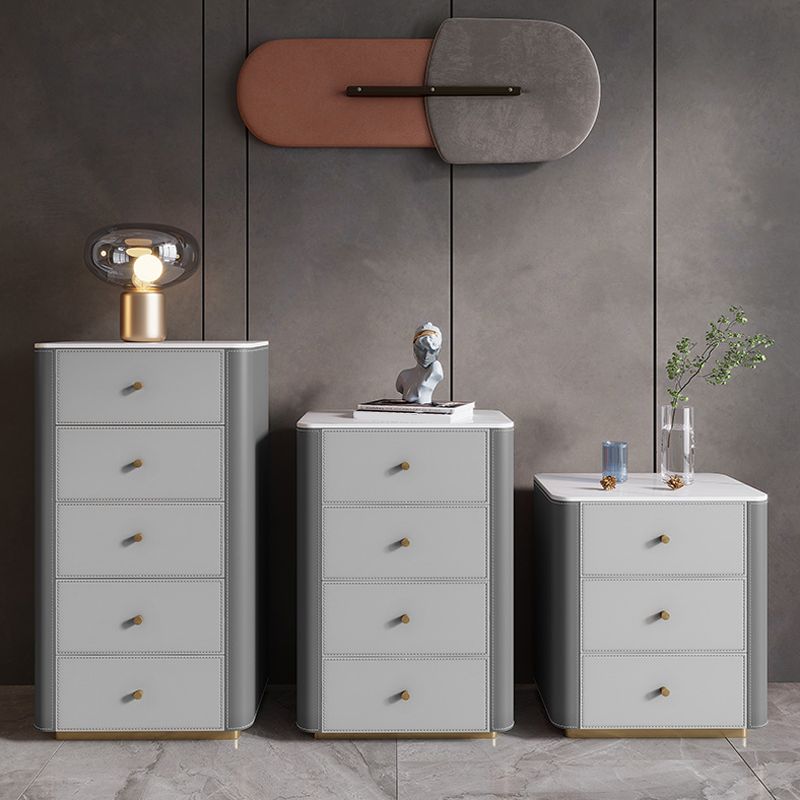 Glam Stone Storage Chest Bedroom Vertical 16"Wide Chest with Drawers