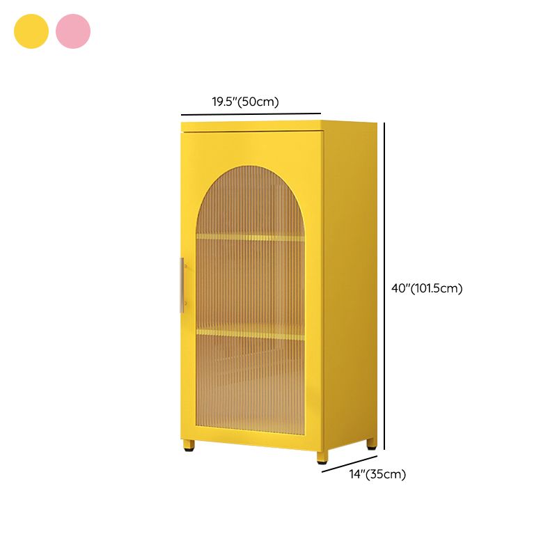 Scandinavian Metal Bookshelf Standard Closed Back Bookcase with Cabinets