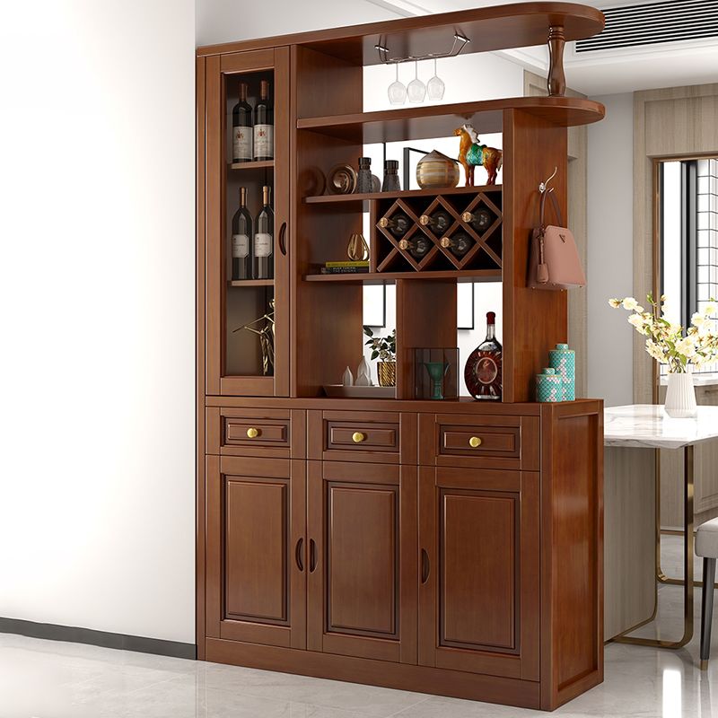 Contemporary 78.74" H Cabinet Solid Wood Accent Cabinet with Drawers and doors