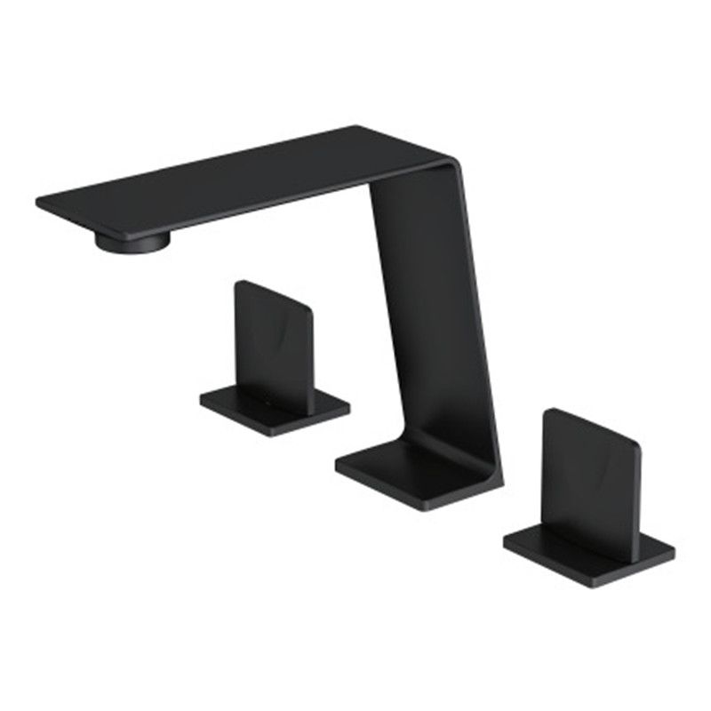 Modern Square Brass Bathroom Sink Faucet with 2-Handle Sink Faucet