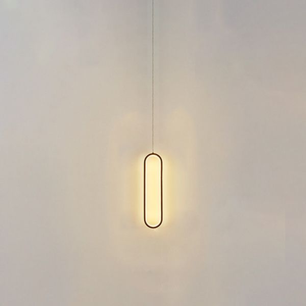 1 Light Linear Hanging Pendant Modern Style Metal Hanging Lighting for Dining Room