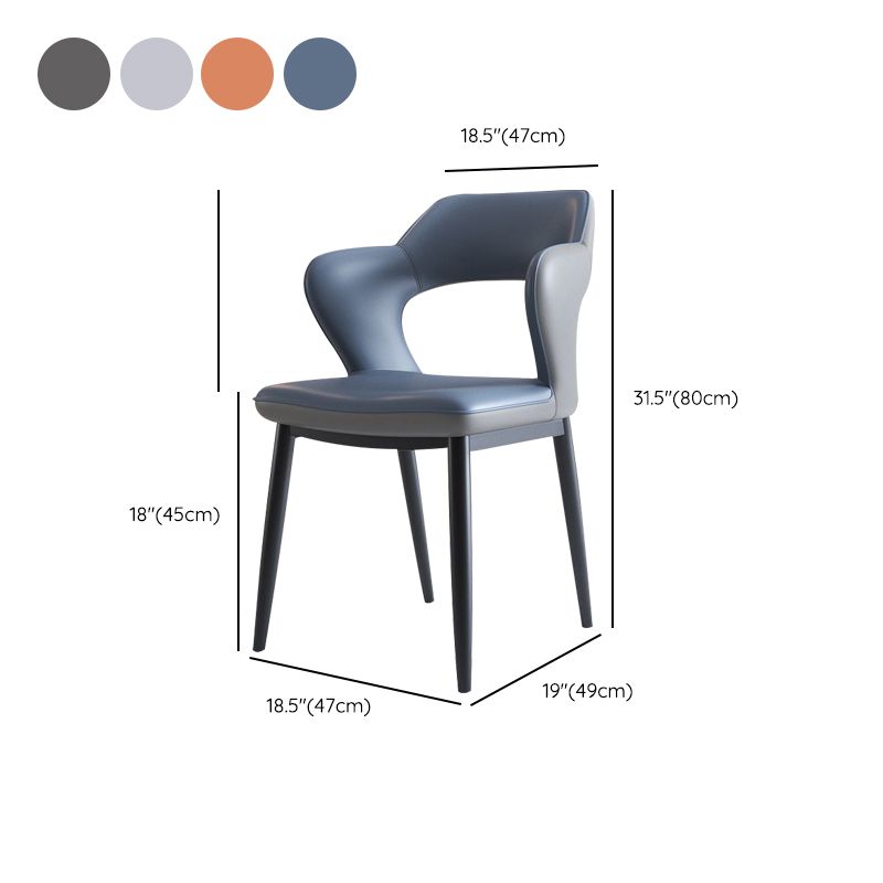 Metal Modern Style Side Chair Open Back Dining Side Chair Set