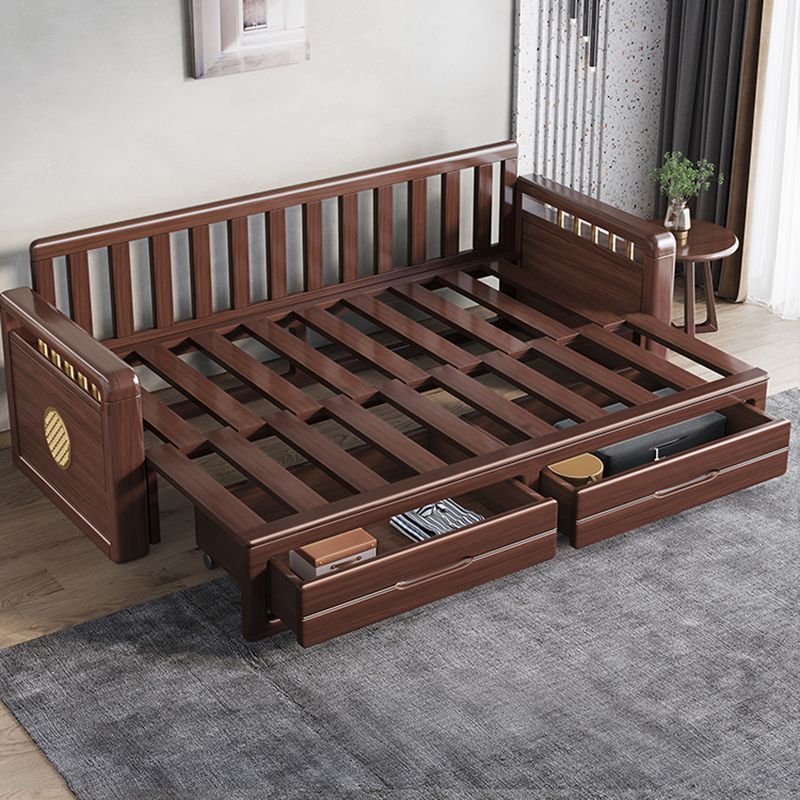 Glam Foldable Sleeper Sofa Latex and Foam Convertible Sofas with Storage