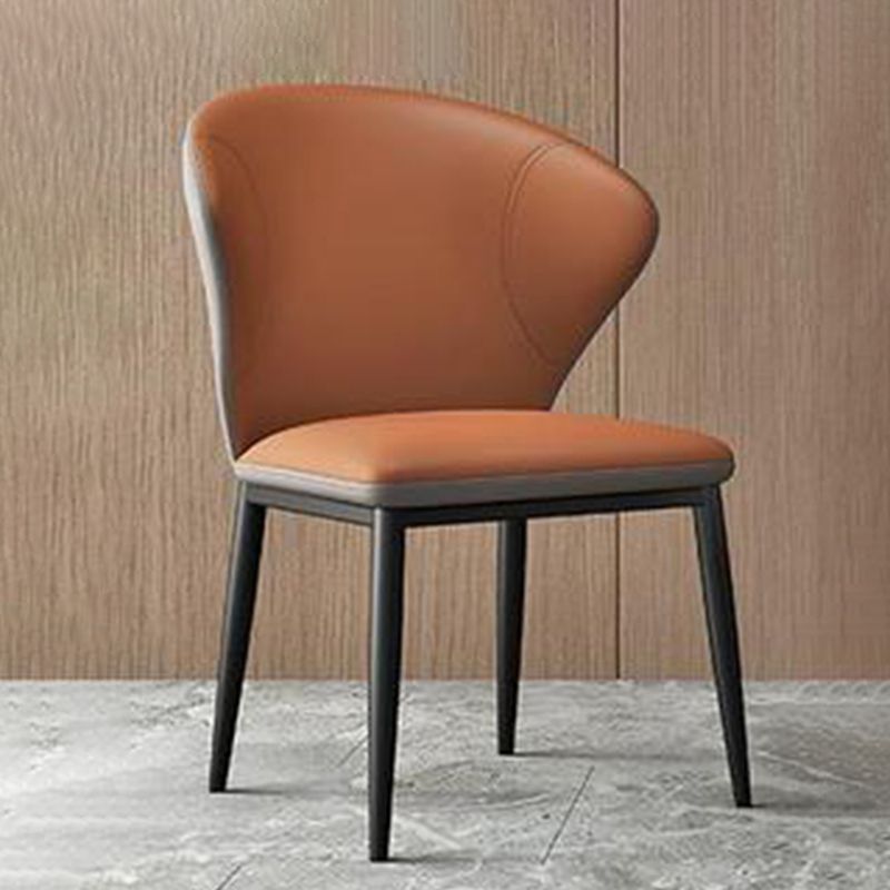 Contemporary Dining Chairs Armless Dining Chairs with Metal Legs for Kitchen