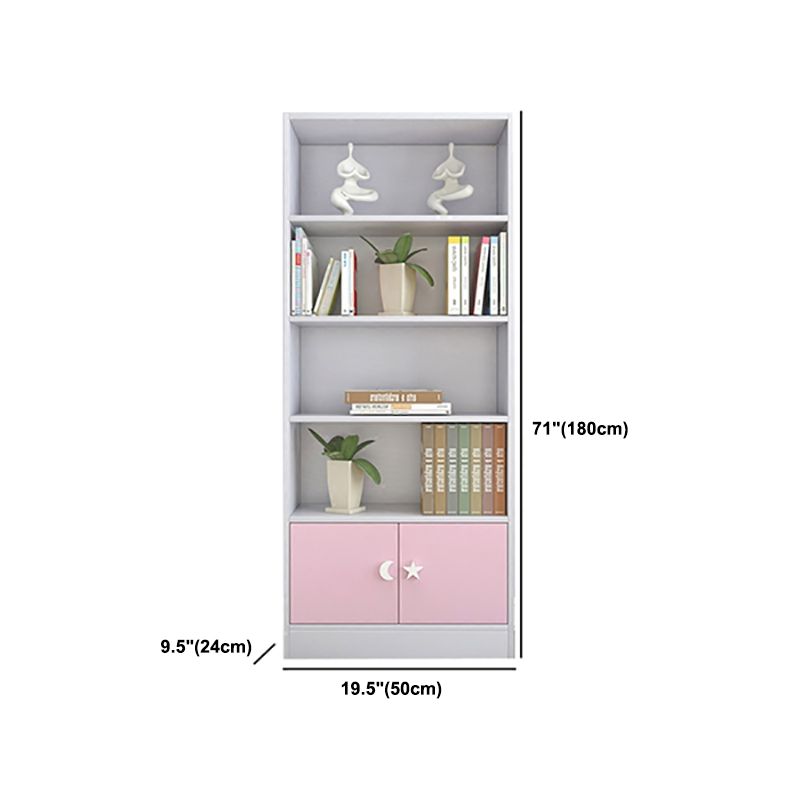 Contemporary Standard Bookshelf Wooden Closed Back Bookcase with Rectangular Shelves