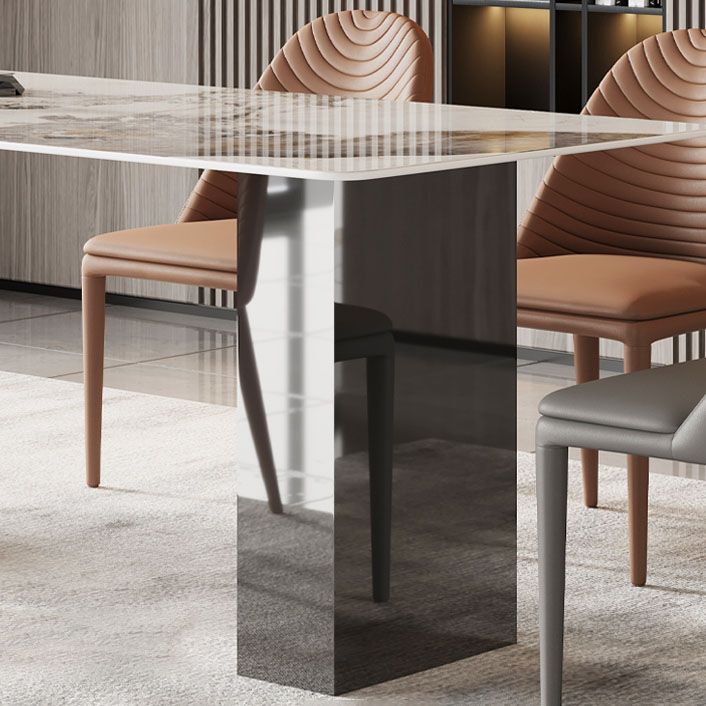 1/2/5/6/7 Pièces Glamour Garning Ensemble avec Double Piedstal Table et chaises en cuir