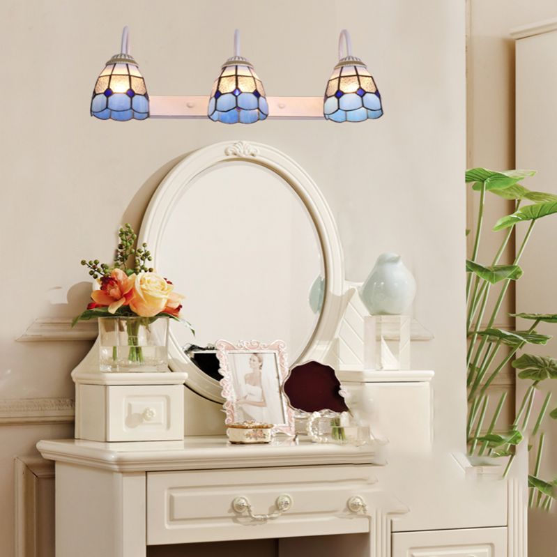 Handcrafted Art Glass Wall Lamp Tiffany Bell Shaped Bathroom Vanity Light