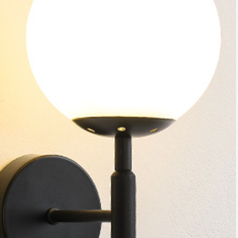 Contemporary Single Head Wall Sconce Glass Ball Shade Wall Mounted Light for Living Room