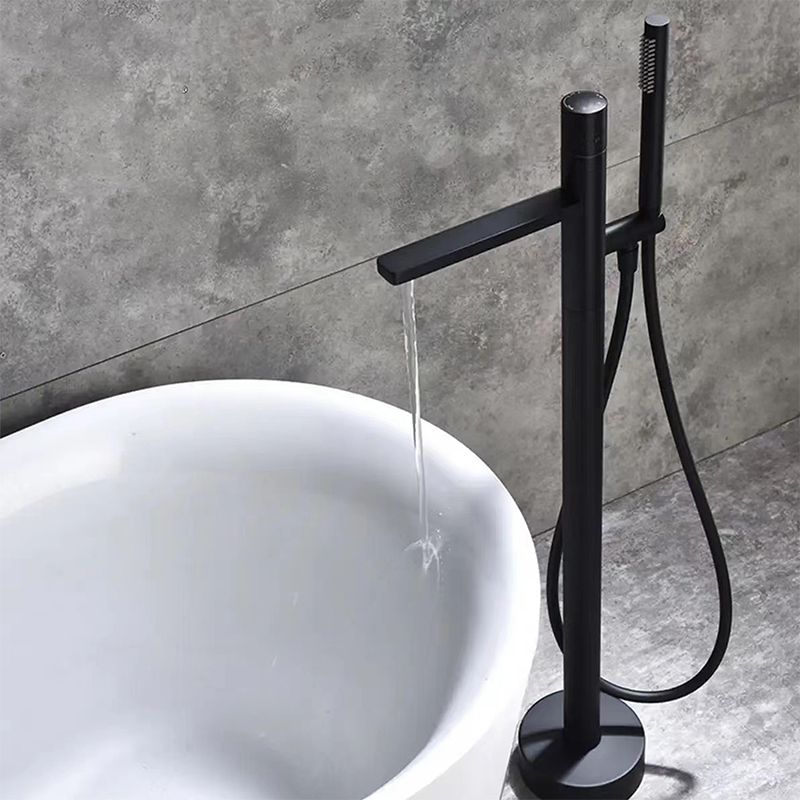 Floor Mounted Metal Freestanding Tub Filler Swivel Nickel Freestanding Faucet