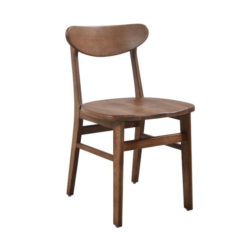Silla de comedor moderna acabado mate de madera sólida silla sin brazo trasero