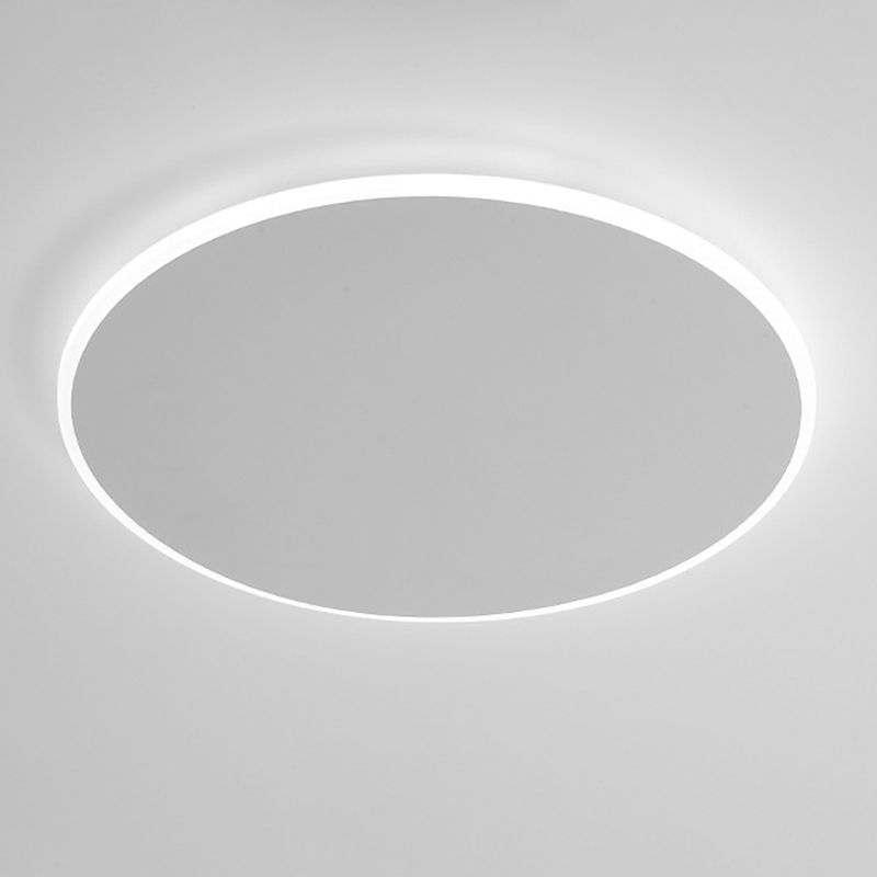 Single White Modern Flush Mount Lighting Circle LED Ceiling Light for Bedroom