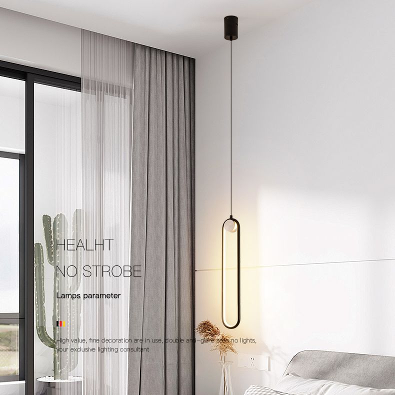 Acrylic Oblong LED Pendant Light in Modern Simplicity Aluminium Hanging Light for Interior Spaces