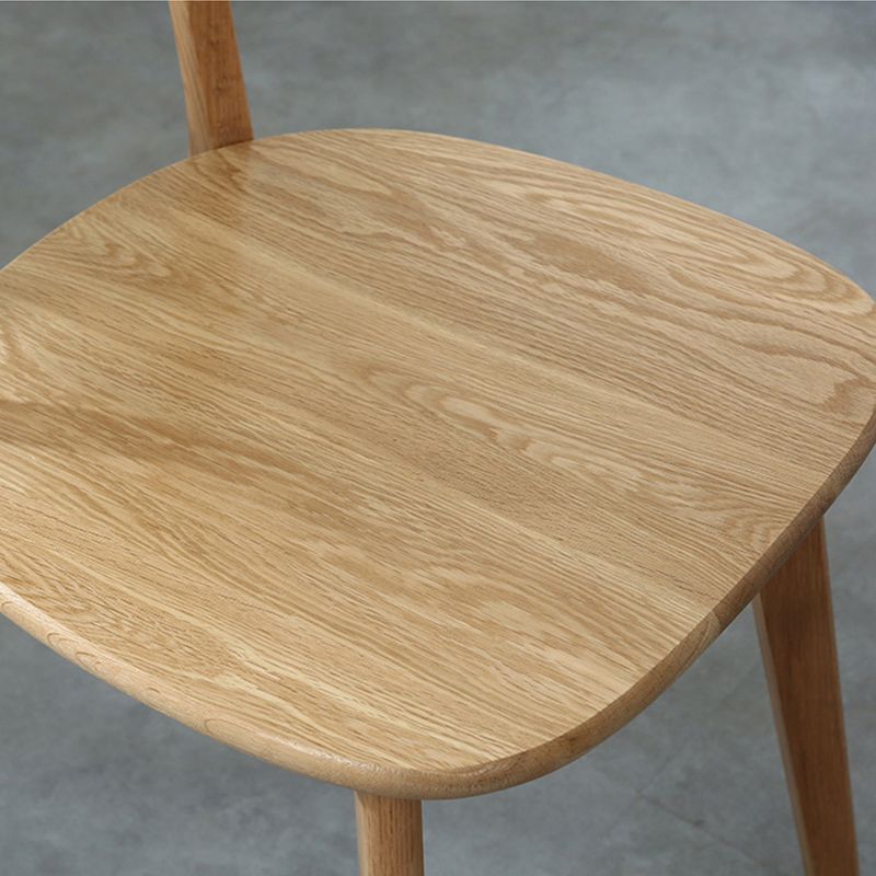 Modern Armless Backrest Wood Chair with Oak Legs for Dining Room
