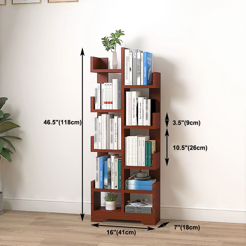 Scandinavian Manufactured Wood Geometric Bookshelf Vertical Open Bookshelf