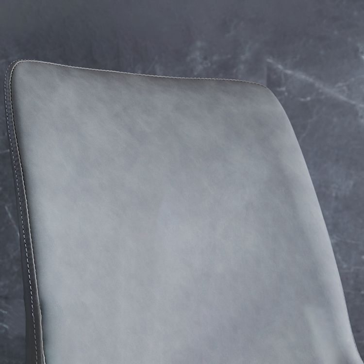 Sillas laterales con brazo de estilo industrial, sillas de comedor con respaldo sólido de cuero para cocina (juego de 4)