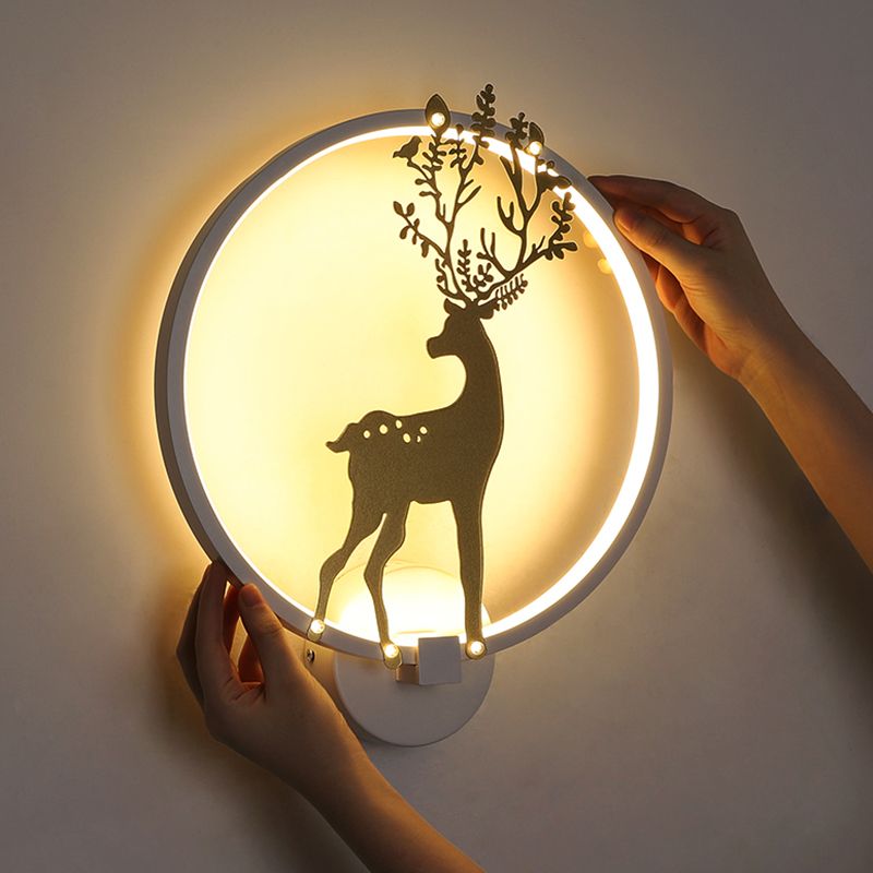 Round Disc Sconce Light Fixture Creative Minimalist Style Plastic Sconces