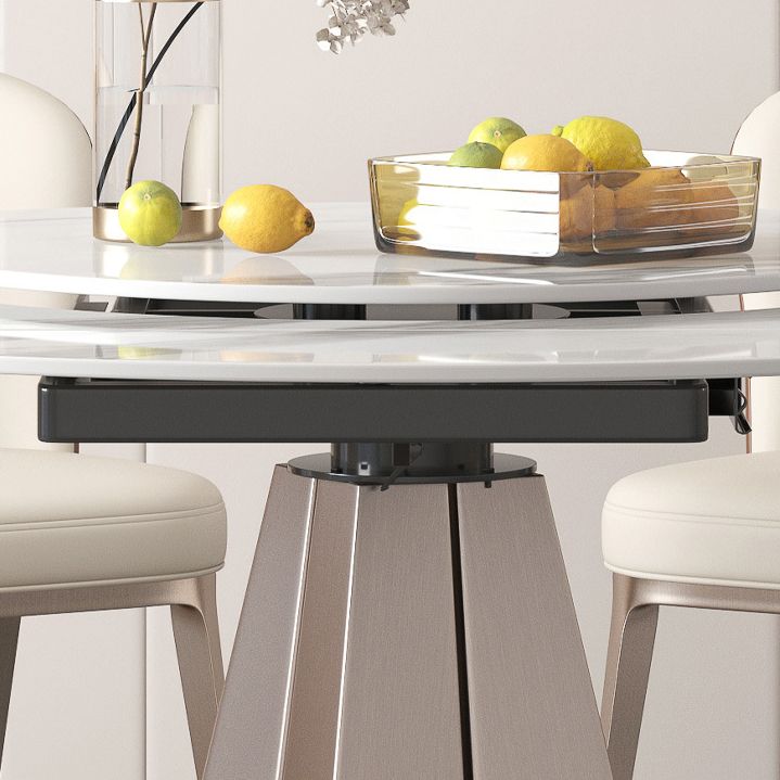 Modern Round Sintered Stone Dining Room Set Space-Saving Design Dining Table Furniture