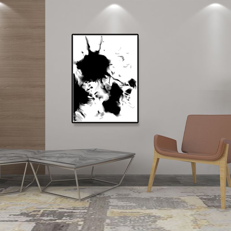 Black and White Minimalism Canvas Art Spray-Paint Wall Decoration for House Interior