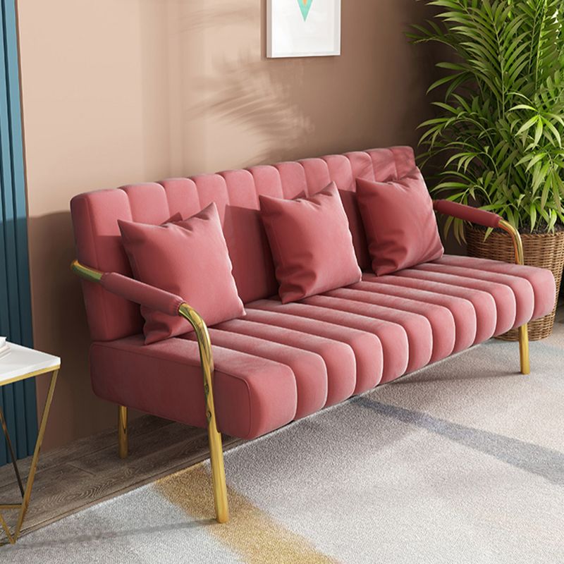 Modern Standard Metal Legs Sofa Macaroon Fabric Sofa for Apartment