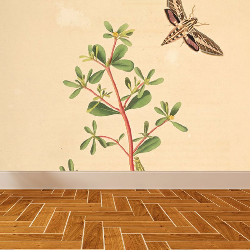 Extra Large Botanical Mural Beige Non-Woven Wall Art for Home Decor, Personalised