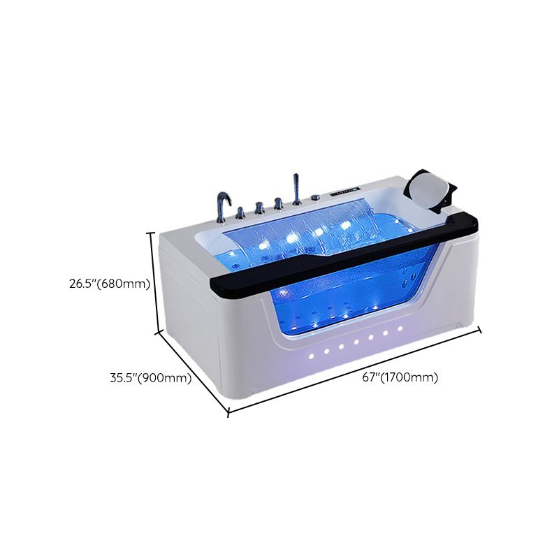 Acrylic Modern Bathtub Freestanding White Jets Included Bath