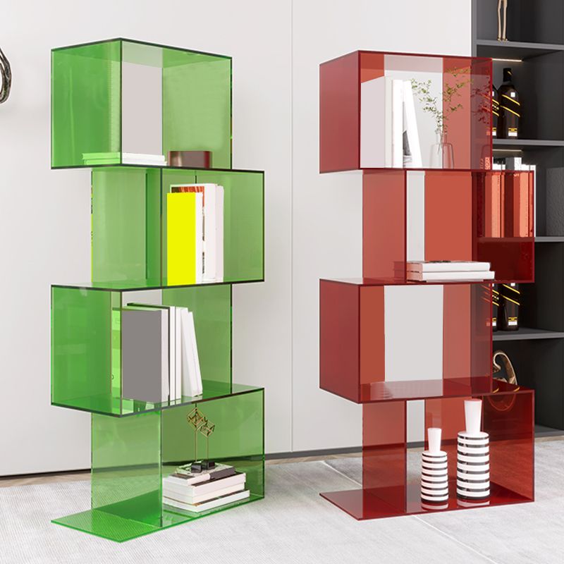 Acrylic Open Back Bookcase Scandinavian Standard Bookshelf with Shelves
