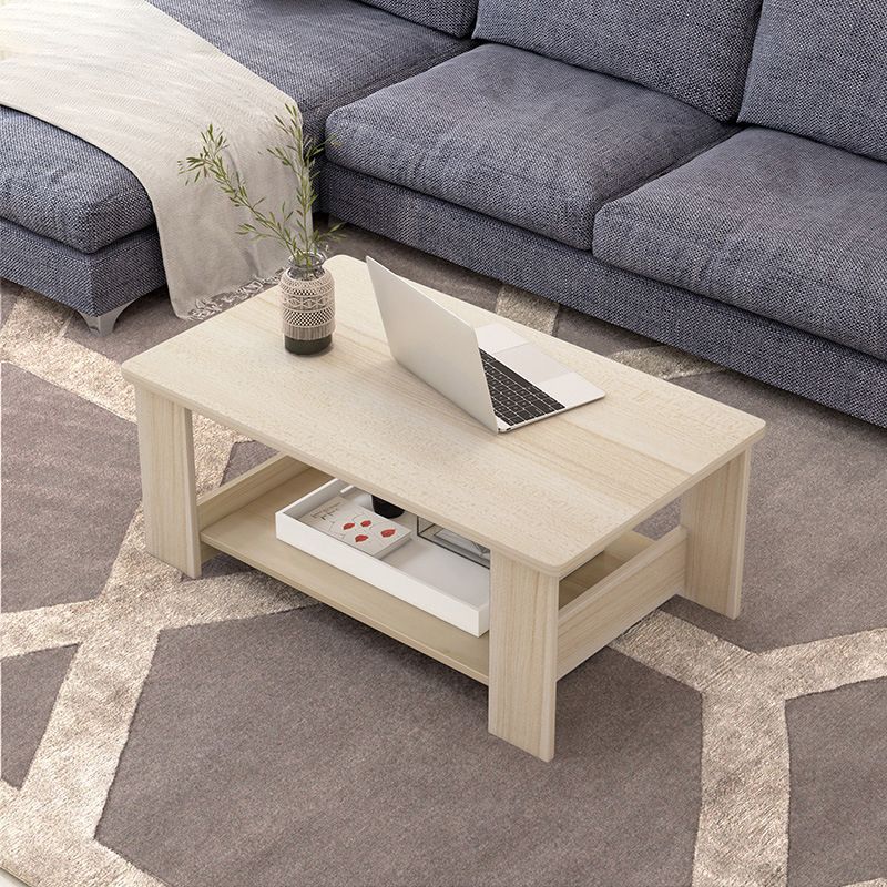 Modern Manufactured Wood Coffee Table with Storage Rectangular Cocktail Table
