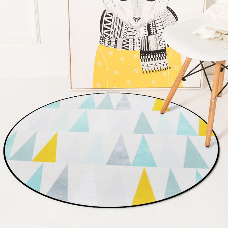 Colorful Modern Indoor Rug Synthetics Triangles Rug Stain Resistant Area Carpet for Living Room