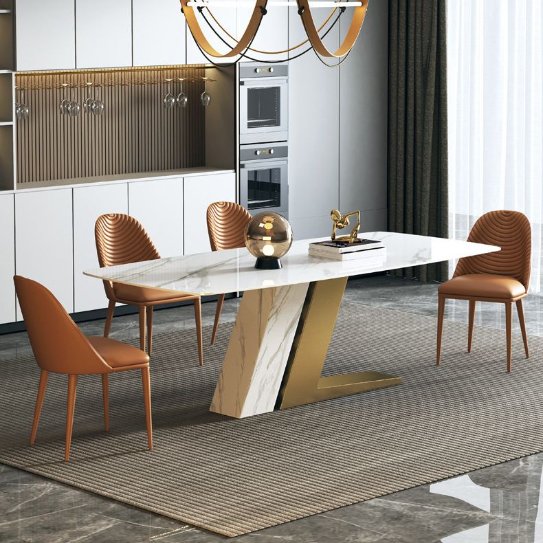 Glam Dining Rectangle Table Dining Sintered Stone Table for Home Use