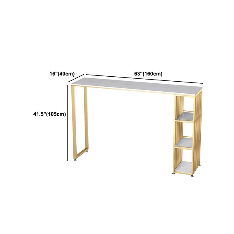 Faux Marble Bar Table Set Glam Rectangle 1/2/3 Pieces Counter Table