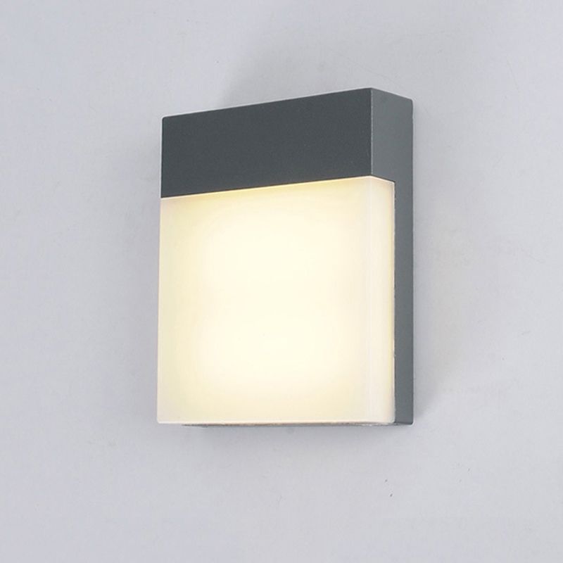 7,8 inch Hoogte rechthoekige acryl wandlamp Moderne eenvoud Outdoor Waterdichte sensor wandlicht in zwart