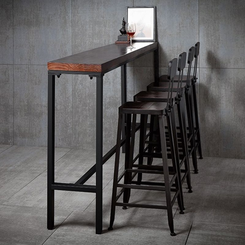 Rectangle Bar Counter Table Industrial  Bar Table with Metal Base