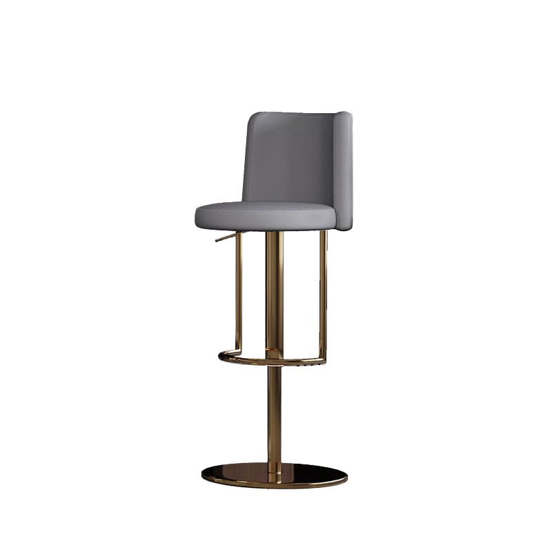 Industrial Style Liftable Bar Stool PU Leather Counter Bar Stool with Metal Legs for Home