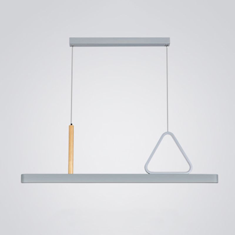 Sala de estar nueva iluminación moderna de isla LED lineal de metal lineal en gris