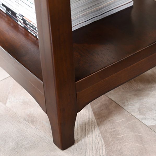 Country Wooden Table Top End Table One Shelf Side Table With Four Legs