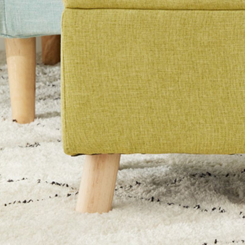 Modern Ottoman Solid Color Square Storage Cotton Linen Fade Resistant Ottoman