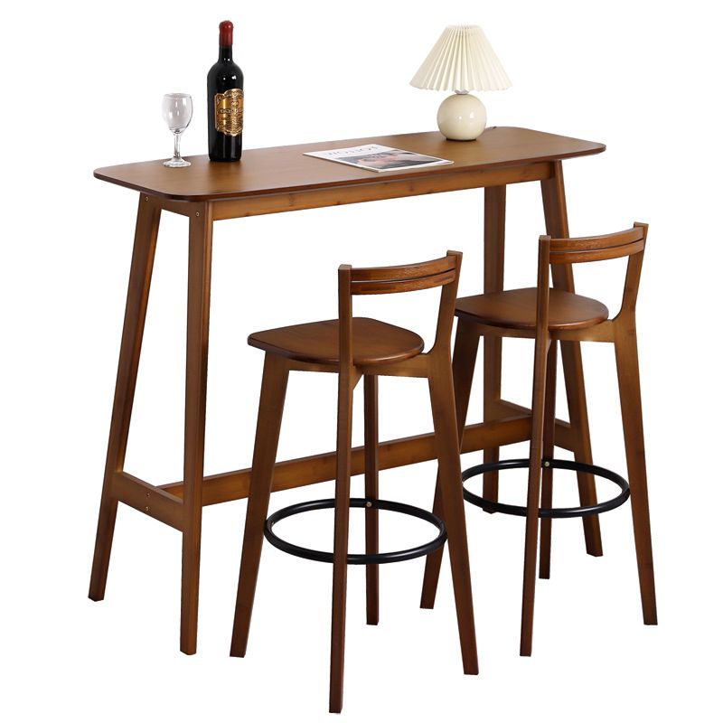 Modern Rectangle Wood Counter Table 1/2/3 Pieces Bar Table Set for Cafe